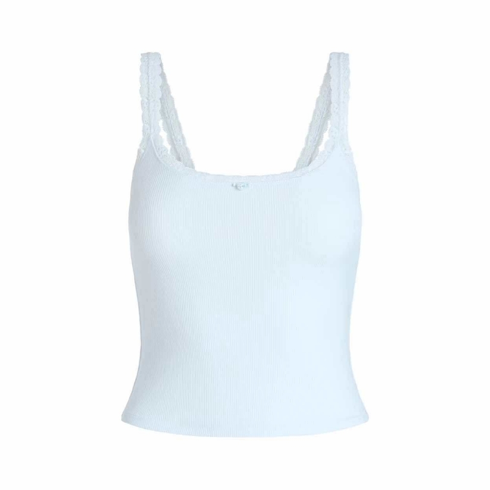 $48 NWT SKIMS Soft Lounge Lace Cami Blue Quartz Medium